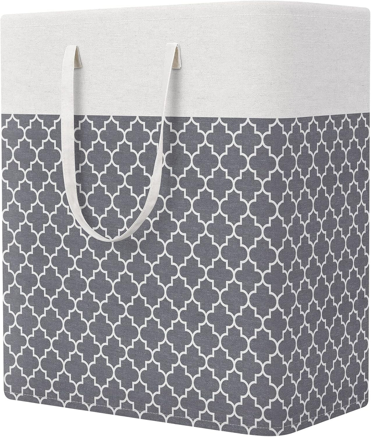 Laundry Basket Hamper, 75L Collapsible Clothes Storage, Grey