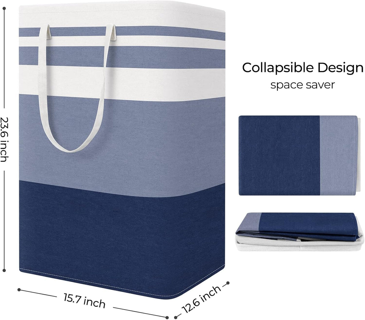 Laundry Basket Hamper, 75L Collapsible Clothes Storage, Grey