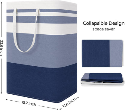 Laundry Basket Hamper, 75L Collapsible Clothes Storage, Grey