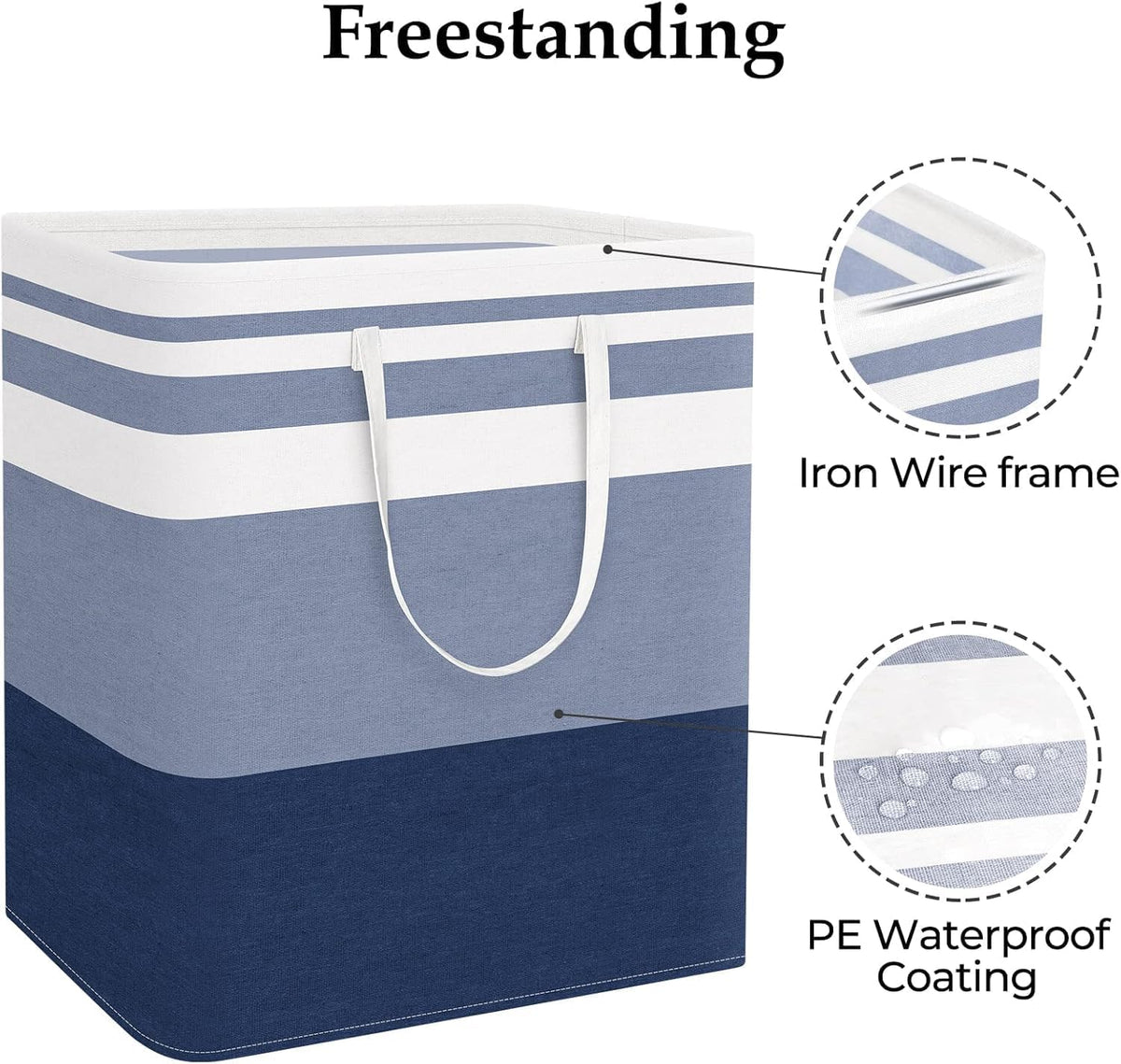 Laundry Basket Hamper, 75L Collapsible Clothes Storage, Grey