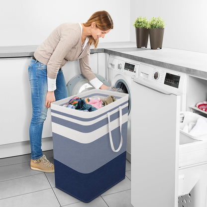 Laundry Basket Hamper, 75L Collapsible Clothes Storage, Grey