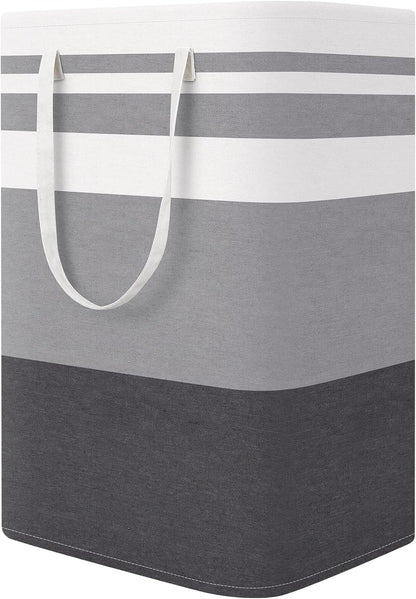 Laundry Basket Hamper, 75L Collapsible Clothes Storage, Grey