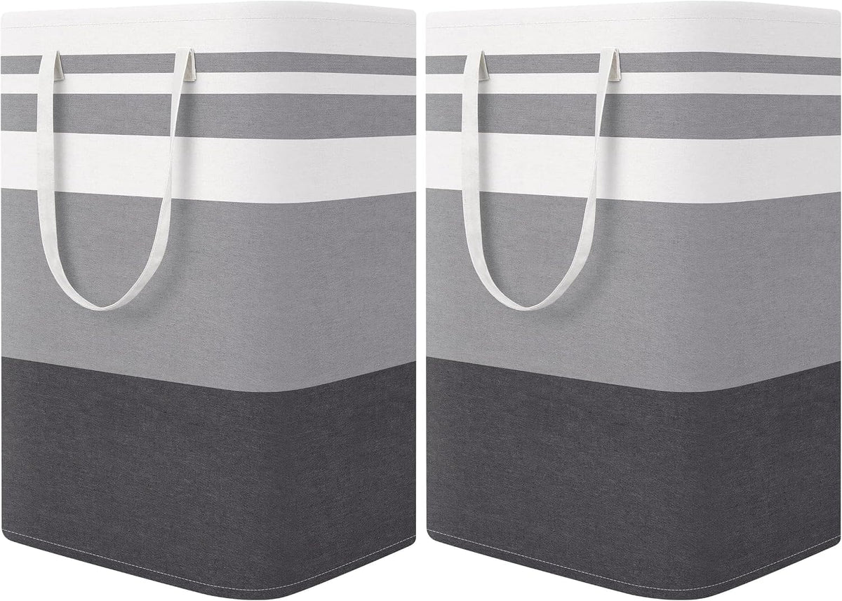 Laundry Basket Hamper, 75L Collapsible Clothes Storage, Grey