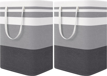 Laundry Basket Hamper, 75L Collapsible Clothes Storage, Grey