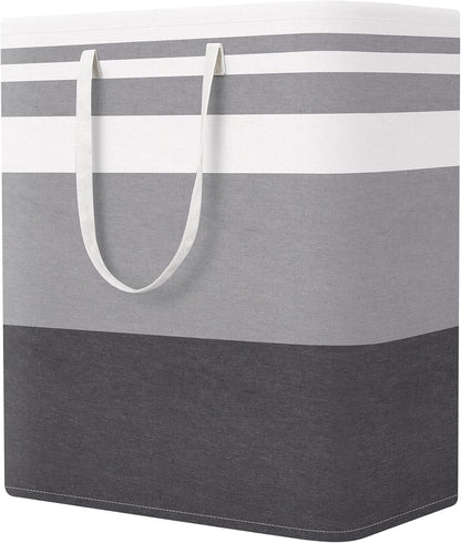Laundry Basket Hamper, 75L Collapsible Clothes Storage, Grey