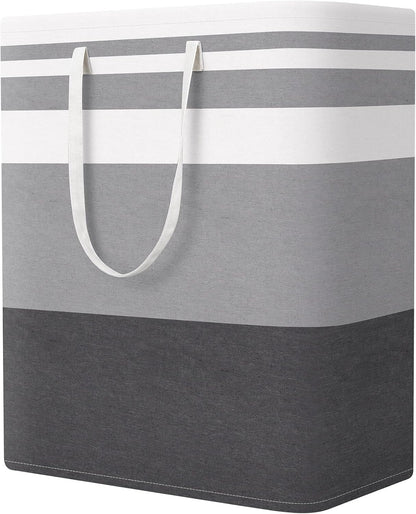 Laundry Basket Hamper, 75L Collapsible Clothes Storage, Grey