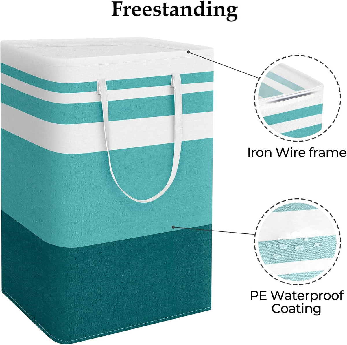 Laundry Basket Hamper, 75L Collapsible Clothes Storage, Grey