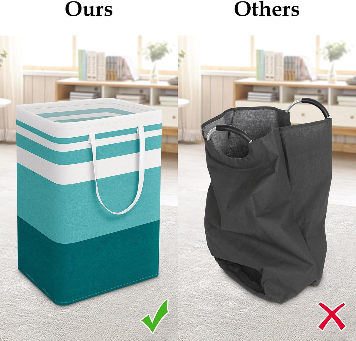 Laundry Basket Hamper, 75L Collapsible Clothes Storage, Grey