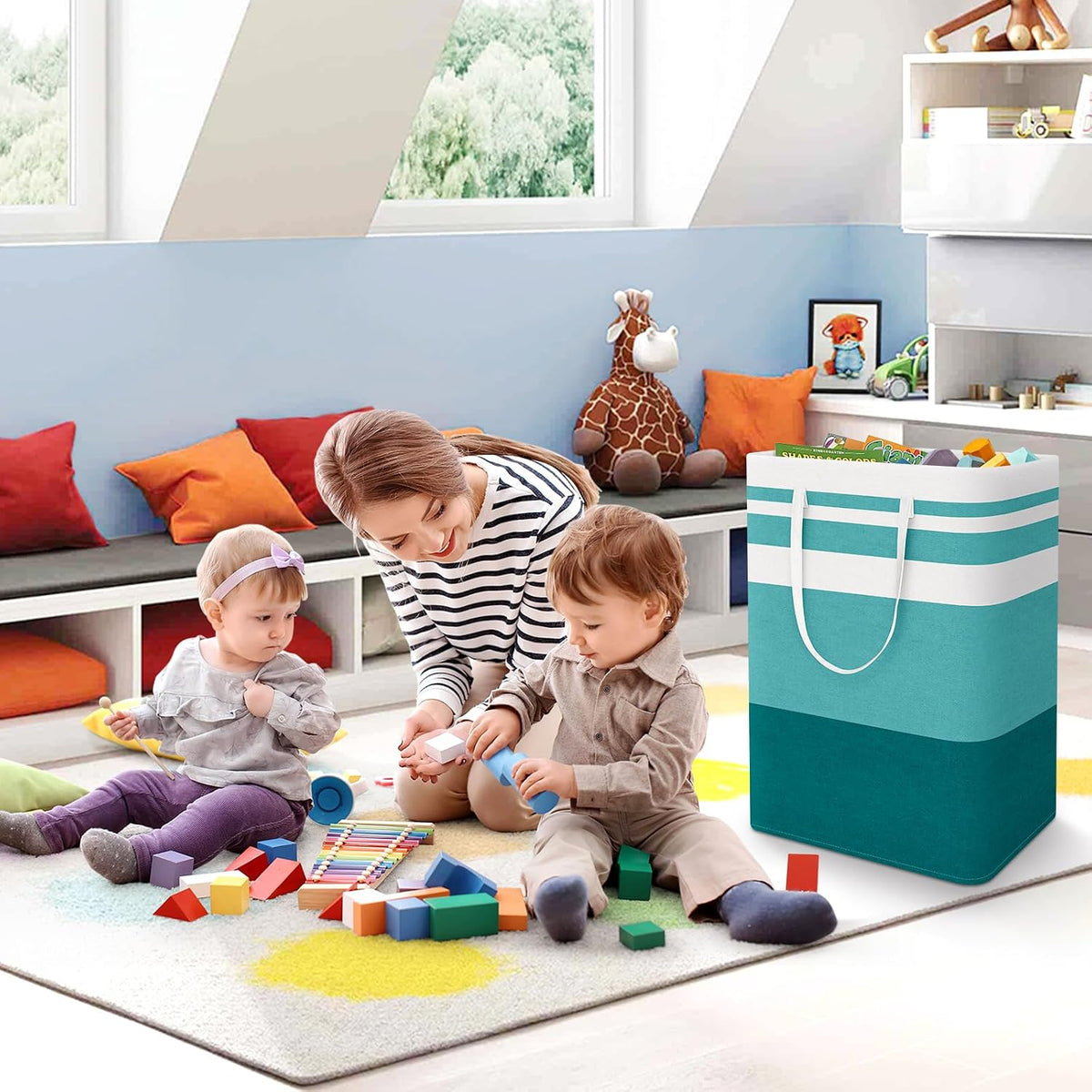 Laundry Basket Hamper, 75L Collapsible Clothes Storage, Grey