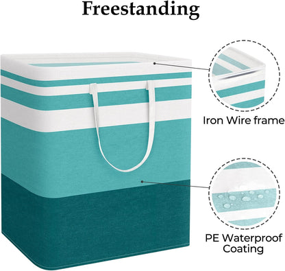Laundry Basket Hamper, 75L Collapsible Clothes Storage, Grey