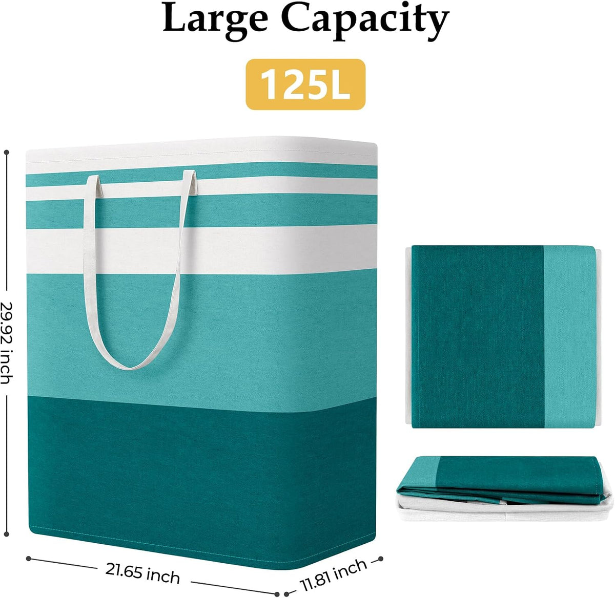 Laundry Basket Hamper, 75L Collapsible Clothes Storage, Grey