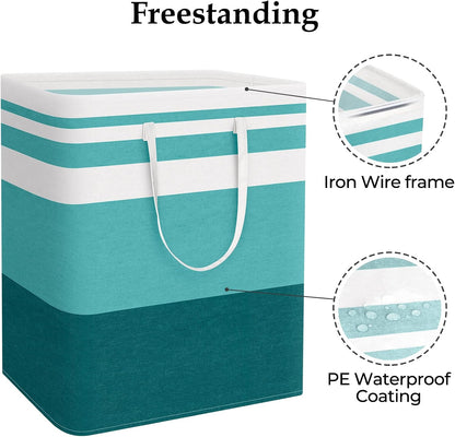 Laundry Basket Hamper, 75L Collapsible Clothes Storage, Grey