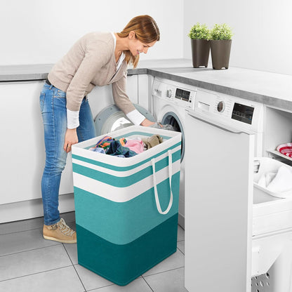 Laundry Basket Hamper, 75L Collapsible Clothes Storage, Grey