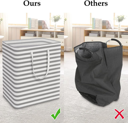 Laundry Basket Hamper, 75L Collapsible Clothes Storage, Grey