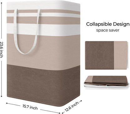 Laundry Basket Hamper, 75L Collapsible Clothes Storage, Grey