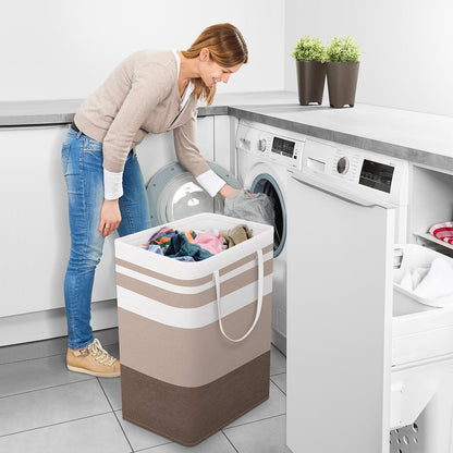 Laundry Basket Hamper, 75L Collapsible Clothes Storage, Grey