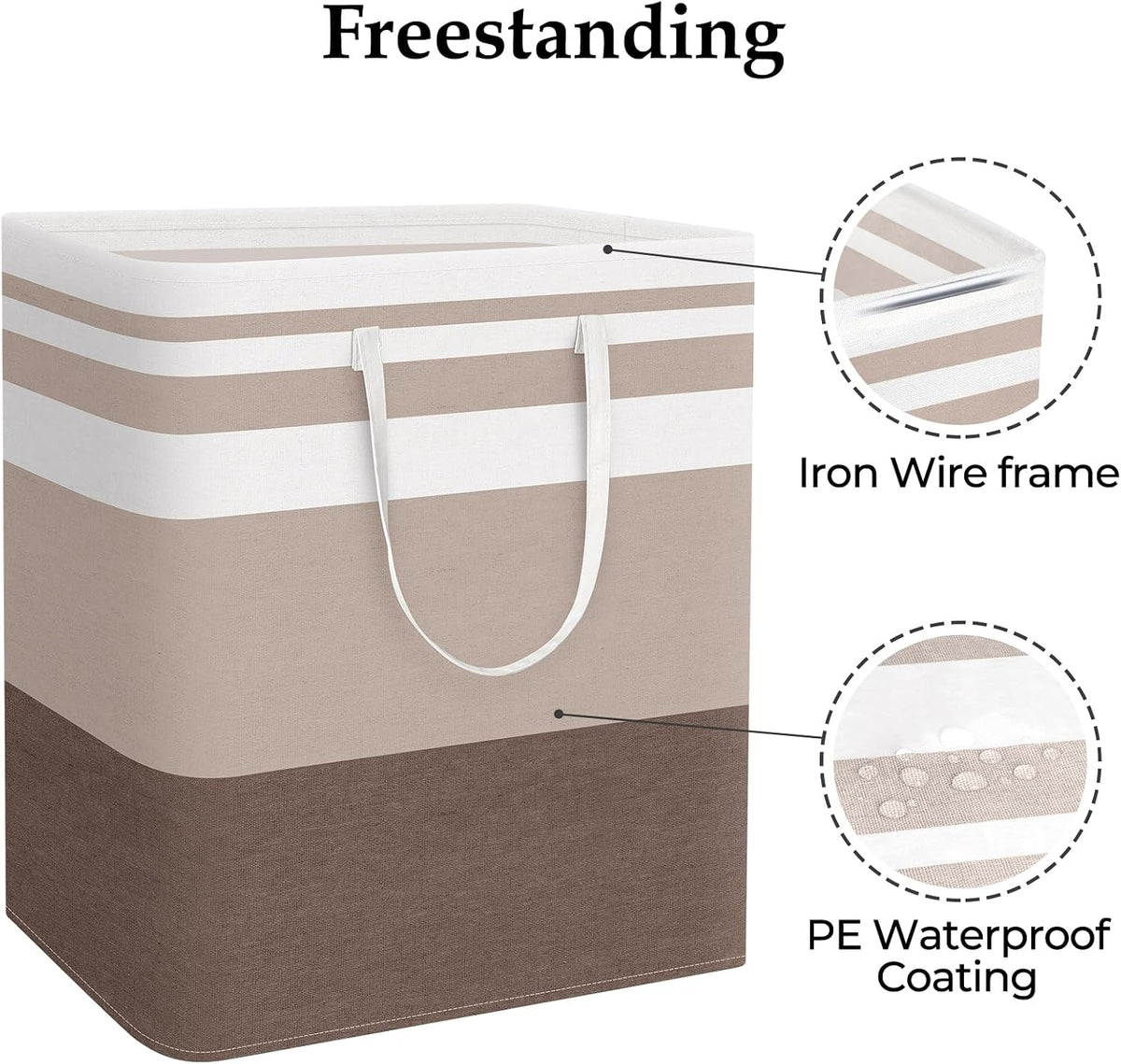 Laundry Basket Hamper, 75L Collapsible Clothes Storage, Grey