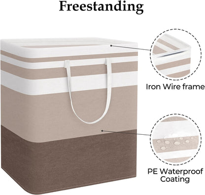 Laundry Basket Hamper, 75L Collapsible Clothes Storage, Grey