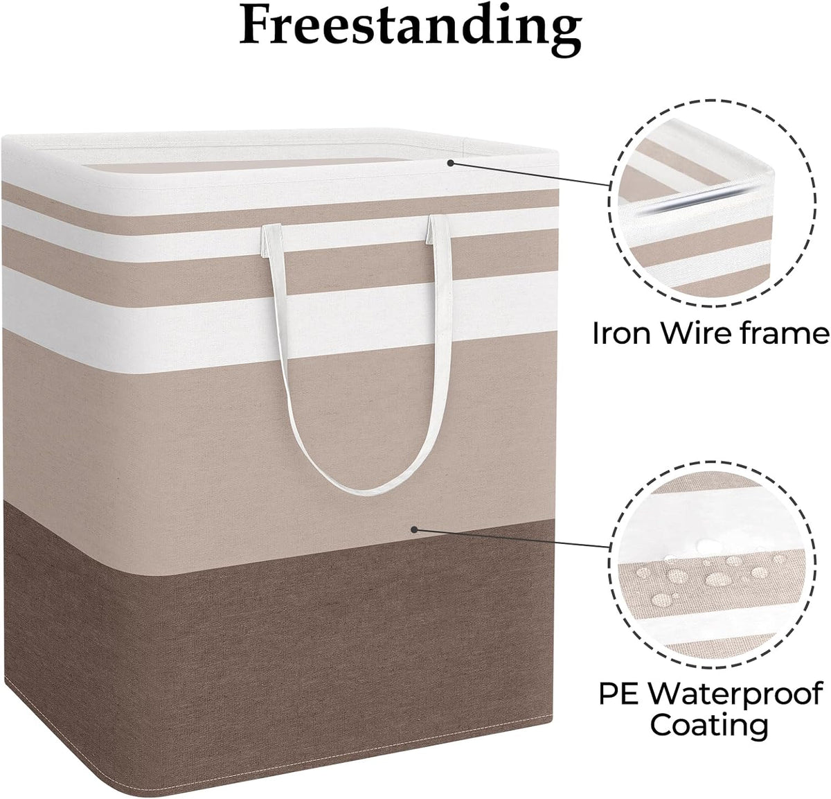 Laundry Basket Hamper, 75L Collapsible Clothes Storage, Grey