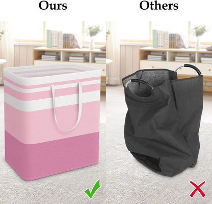 Laundry Basket Hamper, 75L Collapsible Clothes Storage, Grey