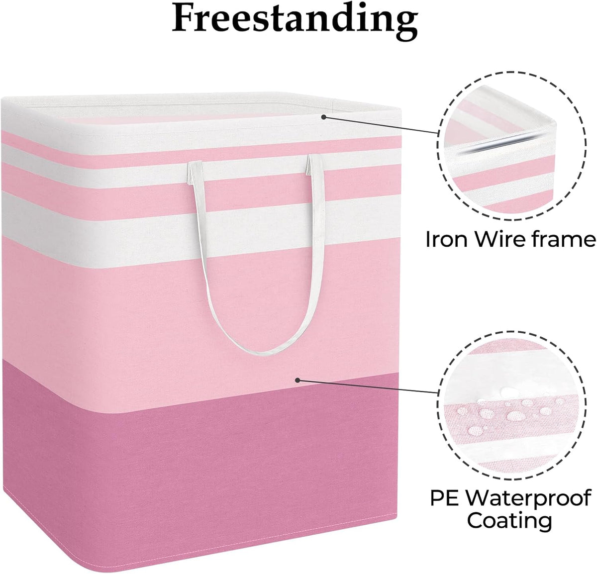 Laundry Basket Hamper, 75L Collapsible Clothes Storage, Grey