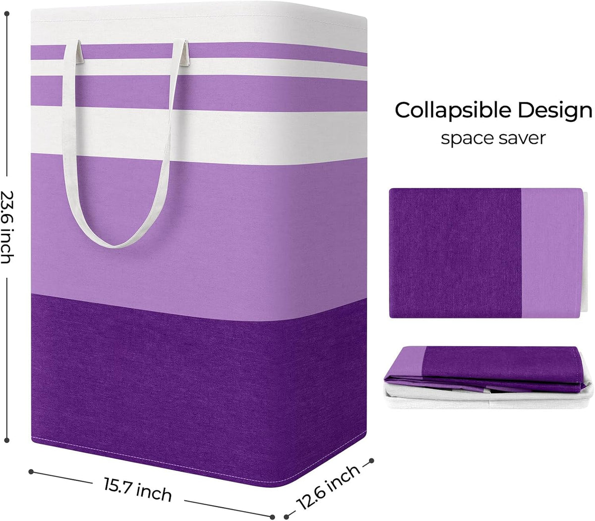 Laundry Basket Hamper, 75L Collapsible Clothes Storage, Grey