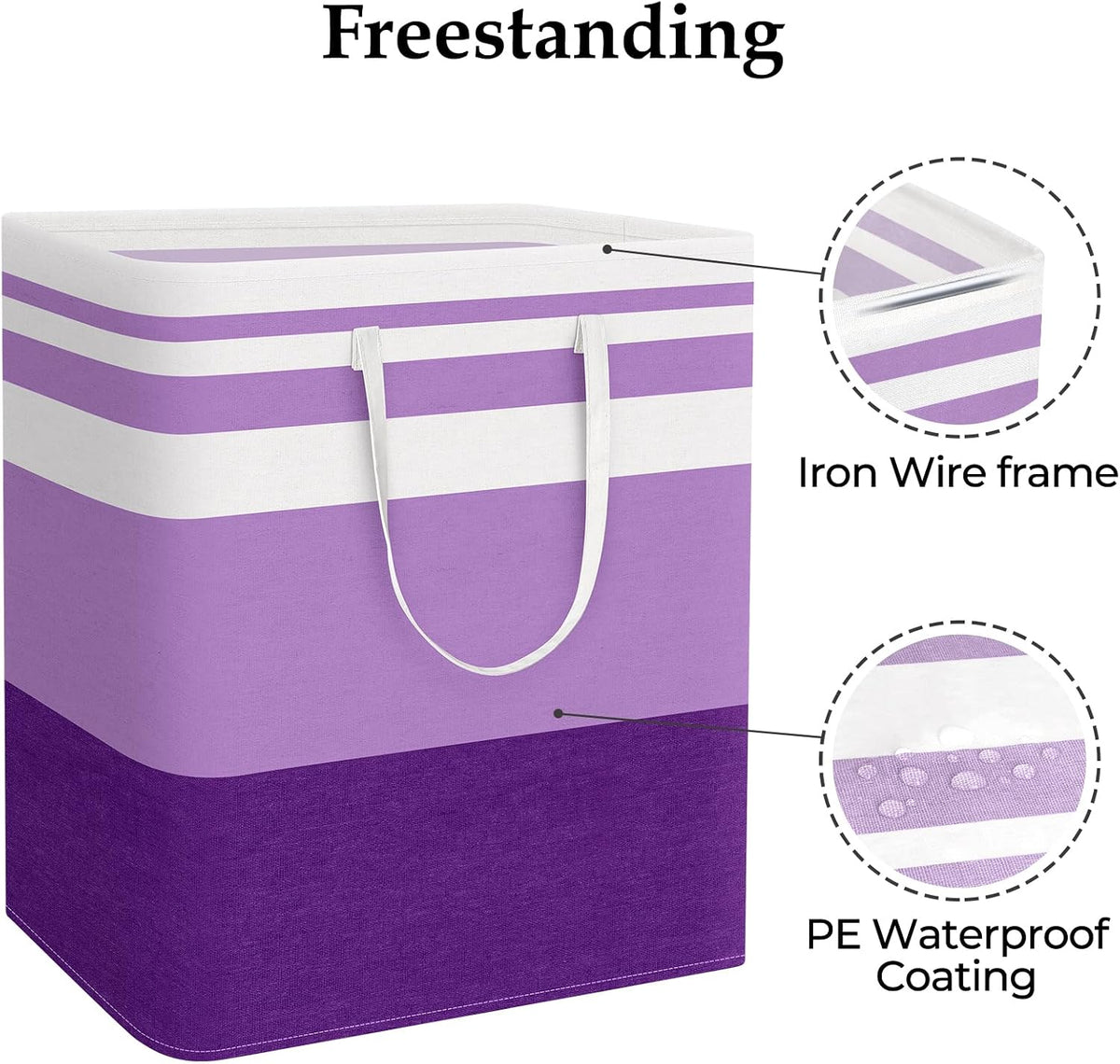 Laundry Basket Hamper, 75L Collapsible Clothes Storage, Grey