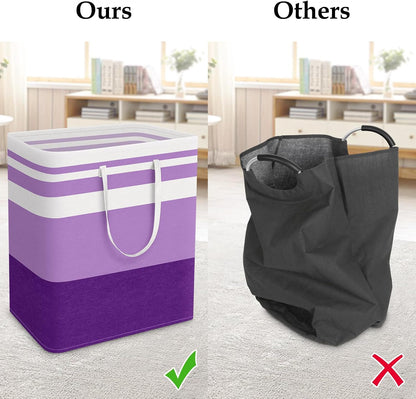 Laundry Basket Hamper, 75L Collapsible Clothes Storage, Grey