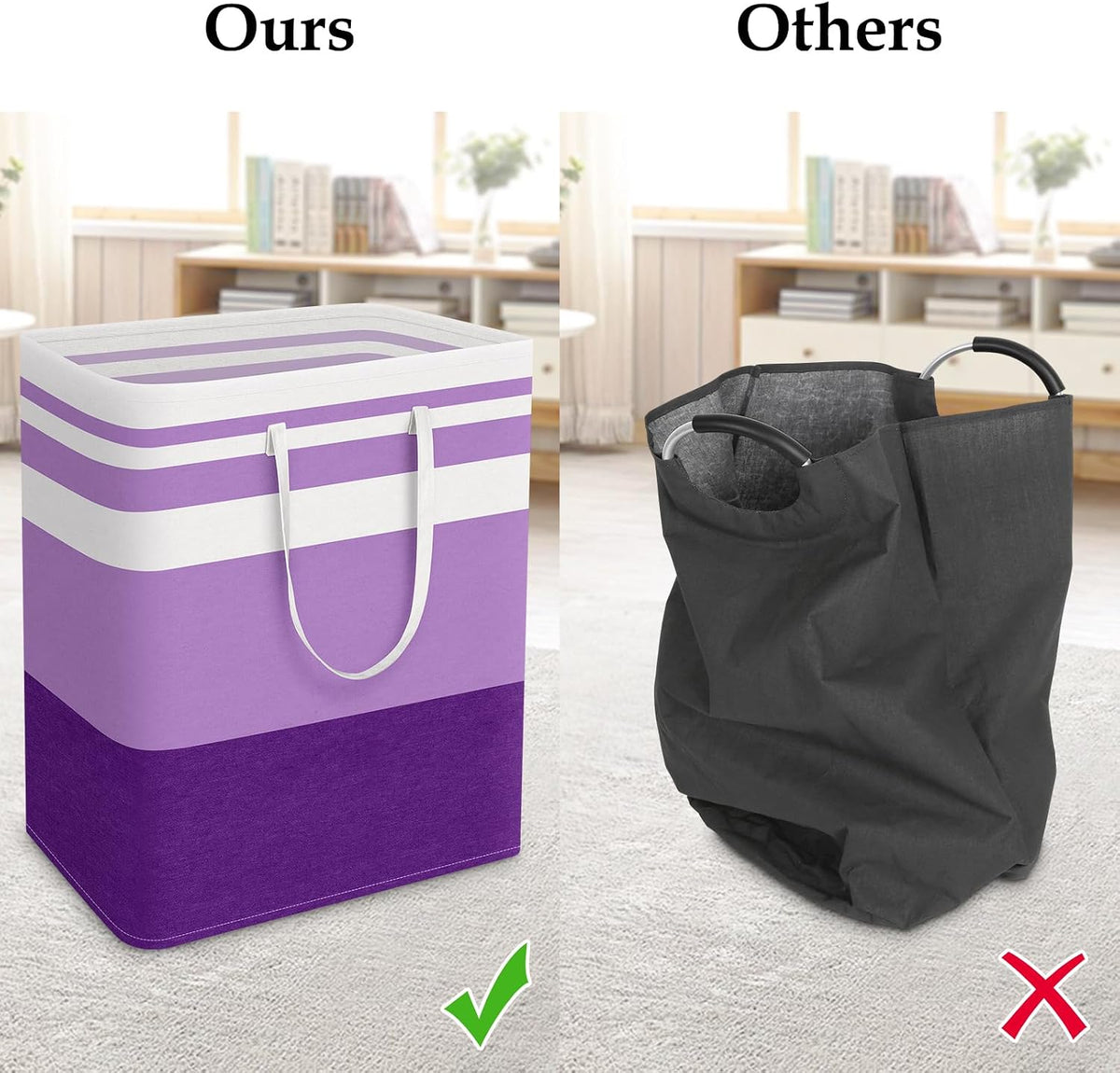 Laundry Basket Hamper, 75L Collapsible Clothes Storage, Grey