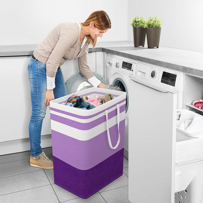 Laundry Basket Hamper, 75L Collapsible Clothes Storage, Grey