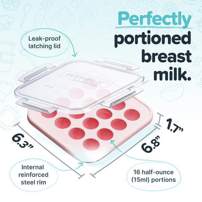 My Milk Silicone Breast Milk Freezer Trays, Mint, 2-Pack