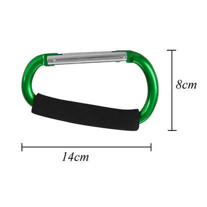 Stroller Hooks by Baby,2 pcs Carabiner Stroller Hook Organizer for Hanging Purses, Diaper Bag, Shopping Bags. Clip Fits Single/Twin Travel Systems, Car Seats and Joggers (Black)