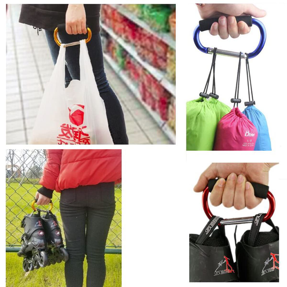 Stroller Hooks by Baby,2 pcs Carabiner Stroller Hook Organizer for Hanging Purses, Diaper Bag, Shopping Bags. Clip Fits Single/Twin Travel Systems, Car Seats and Joggers (Black)