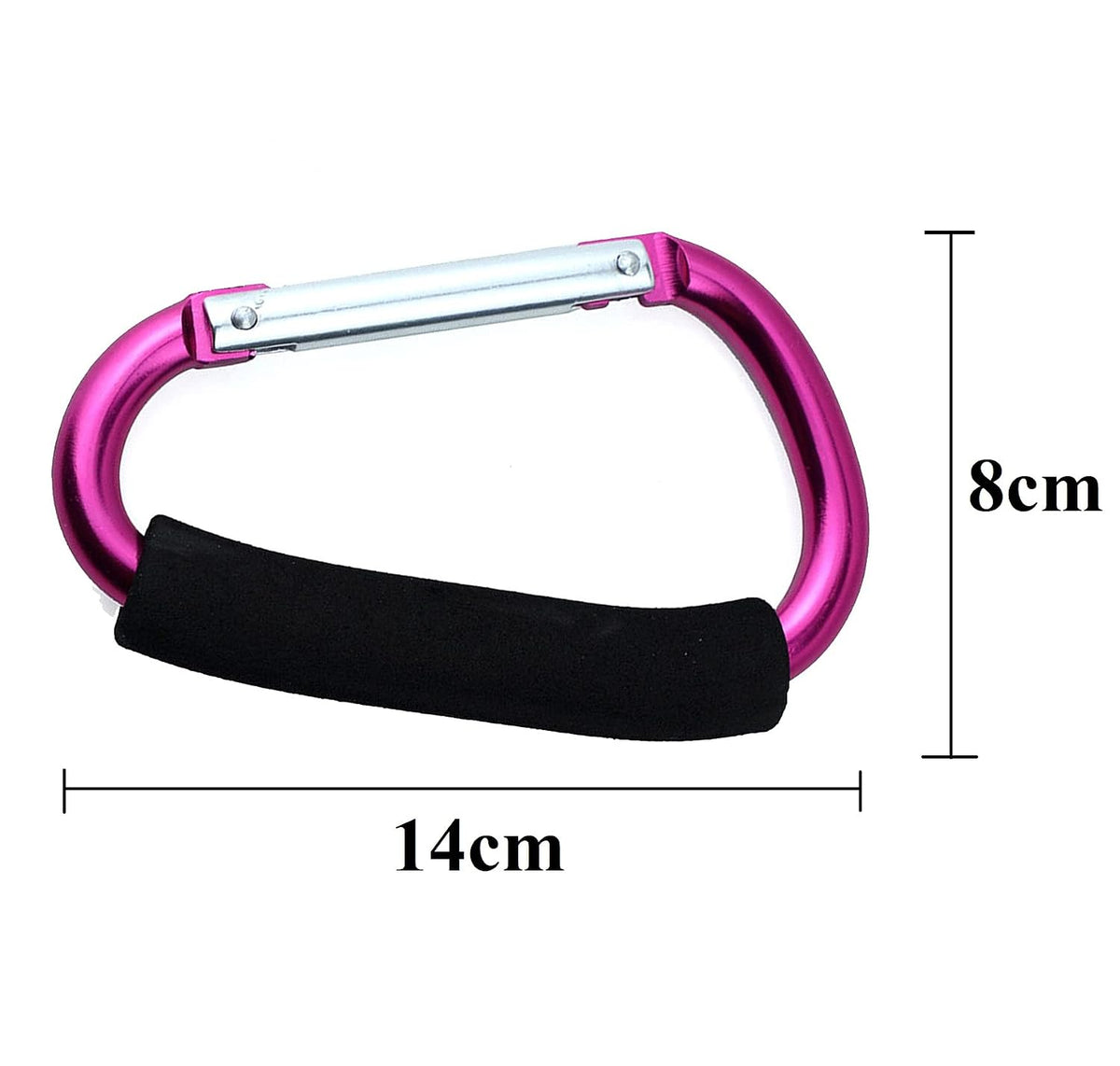 Stroller Hooks by Baby,2 pcs Carabiner Stroller Hook Organizer for Hanging Purses, Diaper Bag, Shopping Bags. Clip Fits Single/Twin Travel Systems, Car Seats and Joggers (Black)