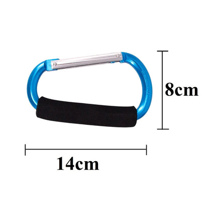 Stroller Hooks by Baby,2 pcs Carabiner Stroller Hook Organizer for Hanging Purses, Diaper Bag, Shopping Bags. Clip Fits Single/Twin Travel Systems, Car Seats and Joggers (Black)