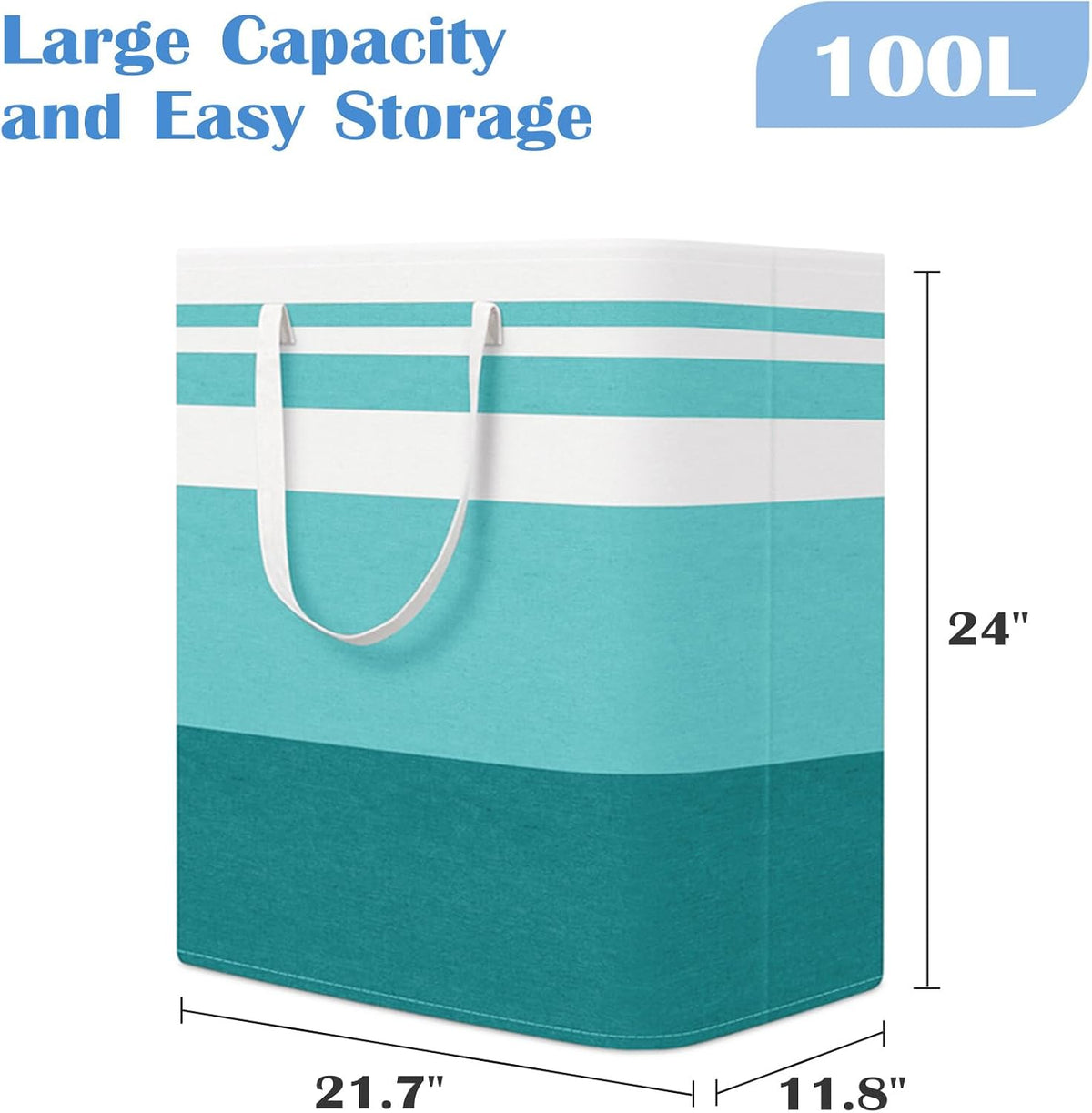 3-Pack Laundry Basket, Freestanding＆Waterproof Laundry Hamper, Collapsible Tall Clothes Hamper with Easy Carry Handles for Clothes, Towels in the Family and Dorm,Clover Grey,75L