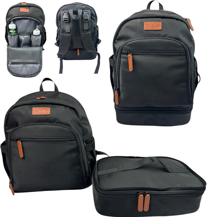 Diaper Bag Backpack with Detachable Insulated Cooler – Waterproof, Lightweight Baby Bag with Multi-Compartments, Stroller Straps, Changing Pad, Large Capacity, Ice Packs Included