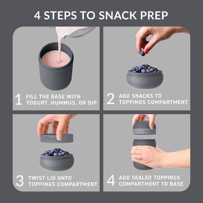 Snack Cup, Leak-Proof Snack Container with Toppings Compartment