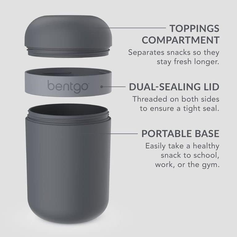 Snack Cup, Leak-Proof Snack Container with Toppings Compartment