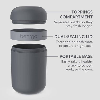 Snack Cup, Leak-Proof Snack Container with Toppings Compartment