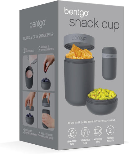 Snack Cup, Leak-Proof Snack Container with Toppings Compartment