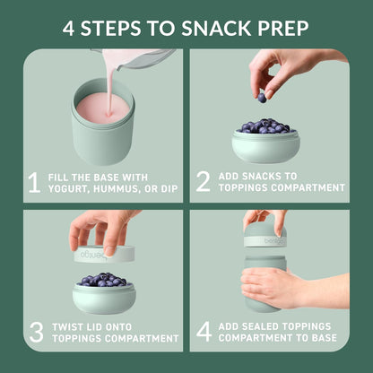 Snack Cup, Leak-Proof Snack Container with Toppings Compartment