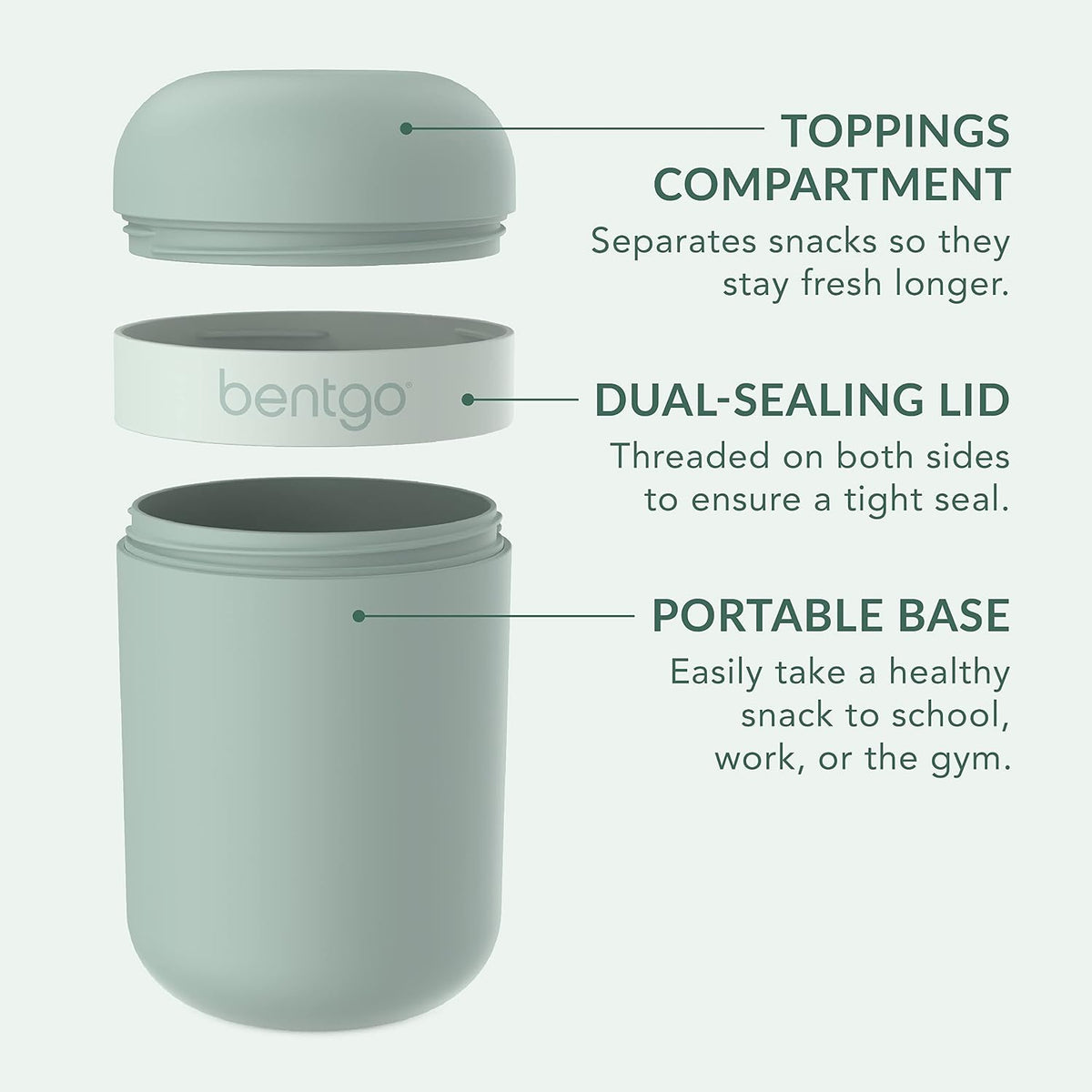 Snack Cup, Leak-Proof Snack Container with Toppings Compartment