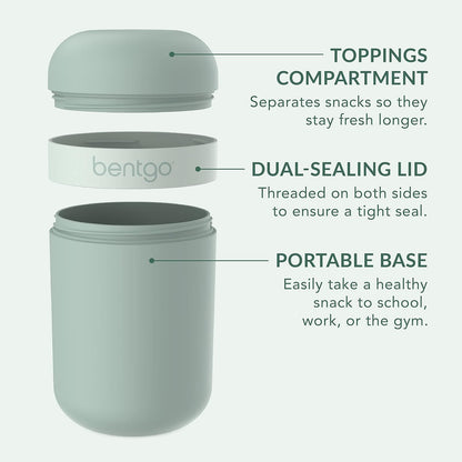 Snack Cup, Leak-Proof Snack Container with Toppings Compartment
