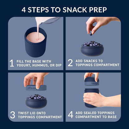 Snack Cup, Leak-Proof Snack Container with Toppings Compartment