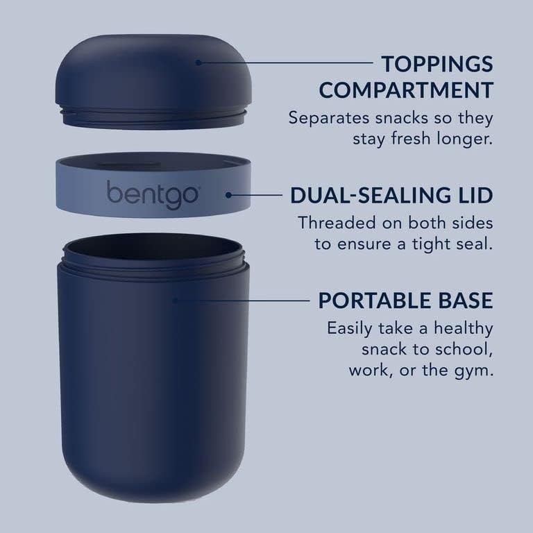 Snack Cup, Leak-Proof Snack Container with Toppings Compartment