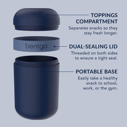 Snack Cup, Leak-Proof Snack Container with Toppings Compartment