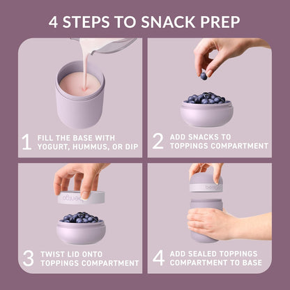 Snack Cup, Leak-Proof Snack Container with Toppings Compartment