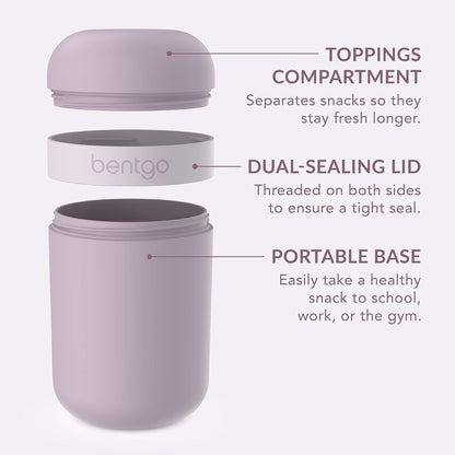 Snack Cup, Leak-Proof Snack Container with Toppings Compartment