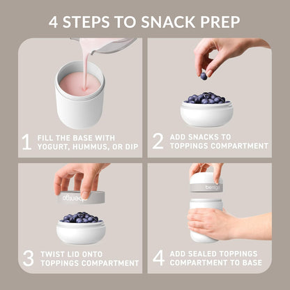 Snack Cup, Leak-Proof Snack Container with Toppings Compartment